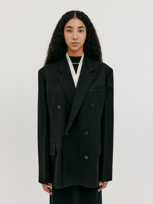 Eenk Double-breasted Blazer - Black
