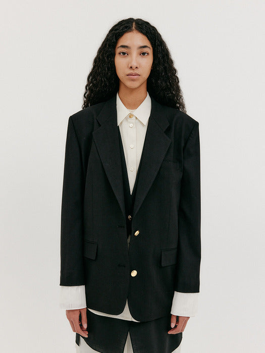 Eenk Single Breasted Blazer - Black