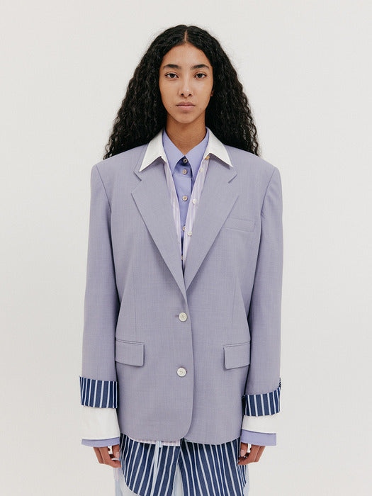 Eenk Single-Breasted Blazer - Lavender