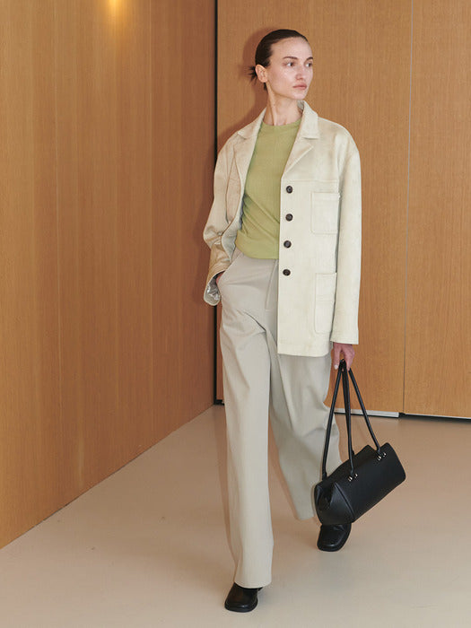 Loeuvre Classic Faux Suede Leather Jacket