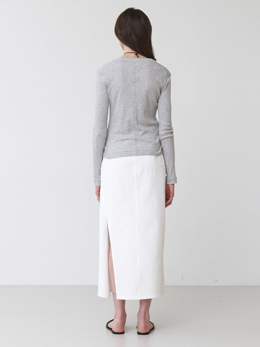 Loeuvre Asymmetric-slit Long Skirt