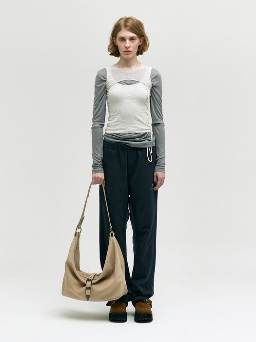 Margesherwood Belted Hobo nude nubuck