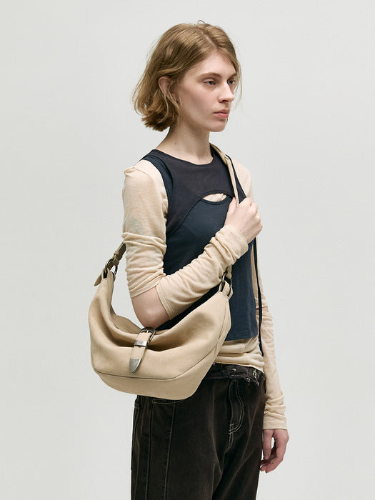 Margesherwood Belted Hobo Medium nude nubuck