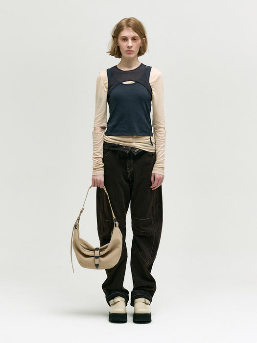 Margesherwood Belted Hobo Medium nude nubuck