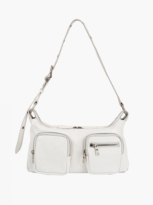 OUTPOCKET HOBO_off white cracked