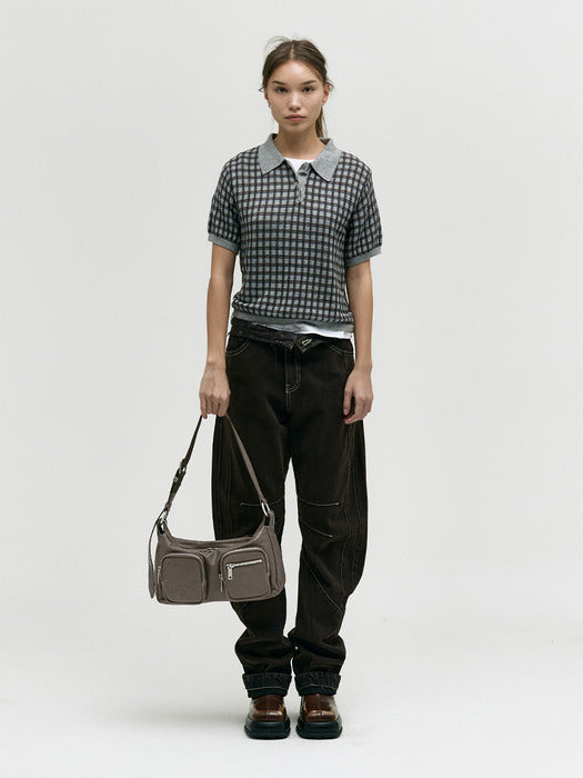 OUTPOCKET HOBO_taupe washed nappa