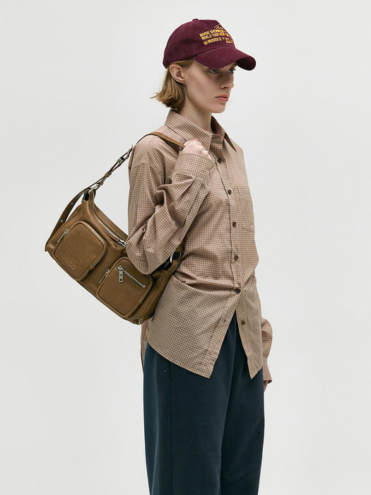 OUTPOCKET HOBO_vintage camel washed nappa