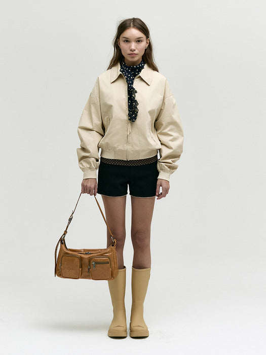OUTPOCKET HOBO_soft camel pull-up crinkle