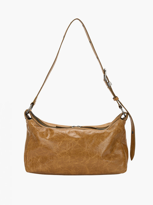 OUTPOCKET HOBO_soft camel pull-up crinkle