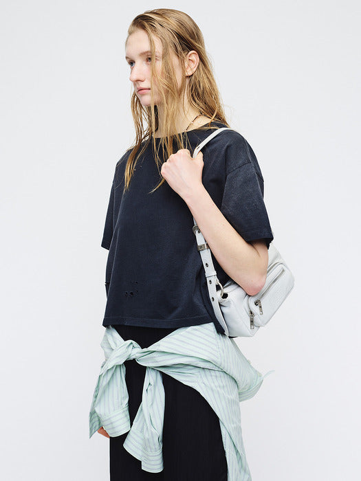 Margesherwood Outpocket Hobo Mini off white cracked