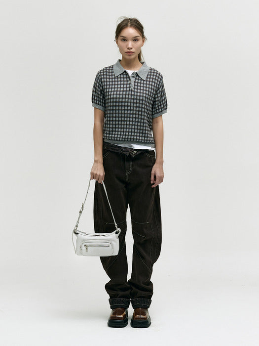 OUTPOCKET HOBO MINI_off white cracked