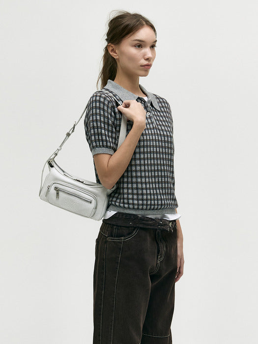 Margesherwood Outpocket Hobo Mini off white cracked