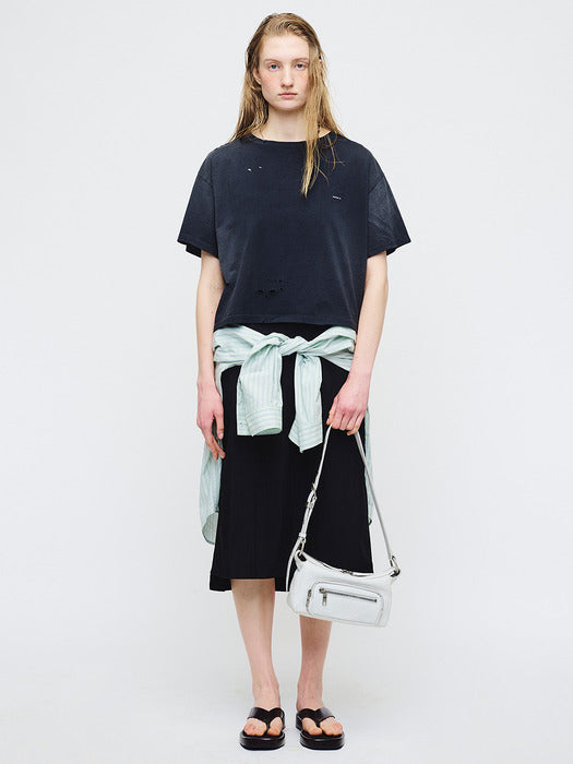 Margesherwood Outpocket Hobo Mini off white cracked