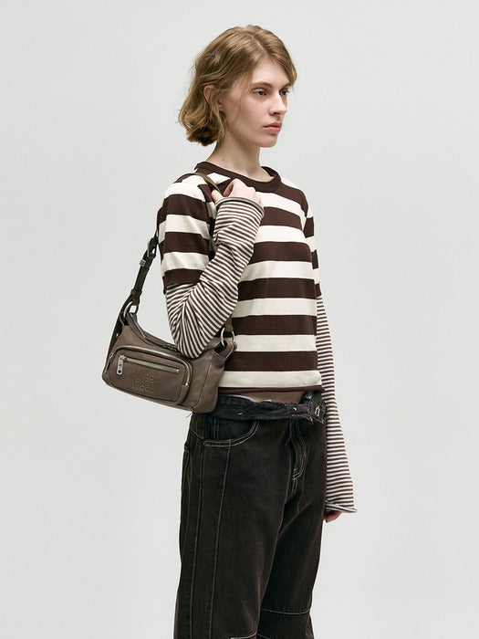 Margesherwood Outpocket Hobo Mini taupe washed nappa