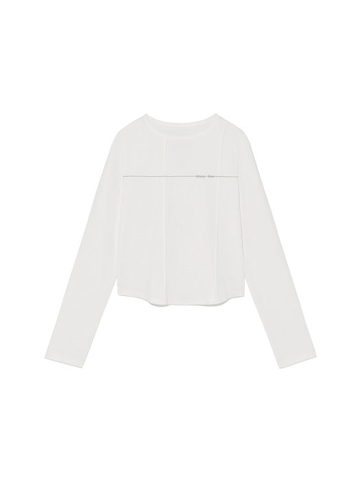 TUCK DETAIL SMALL LOGO TOP IN WHITE