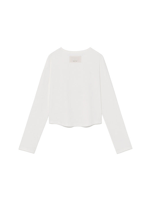 TUCK DETAIL SMALL LOGO TOP IN WHITE