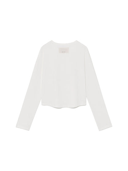 TUCK DETAIL SMALL LOGO TOP IN WHITE