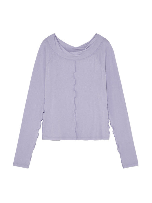 WIDE NECK RAGLAN LONG SLEEVE IN LILAC