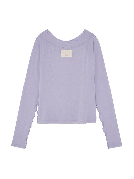WIDE NECK RAGLAN LONG SLEEVE IN LILAC