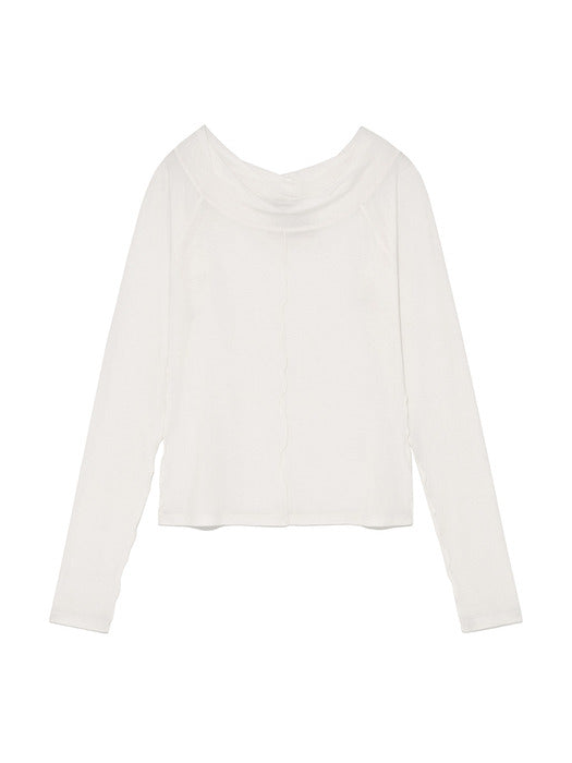 WIDE NECK RAGLAN LONG SLEEVE IN IVORY