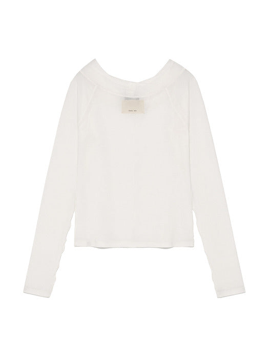 WIDE NECK RAGLAN LONG SLEEVE IN IVORY