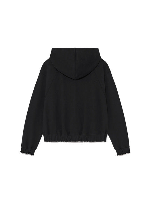 BIG LOGO HOODY ZIP UP IN BLACK