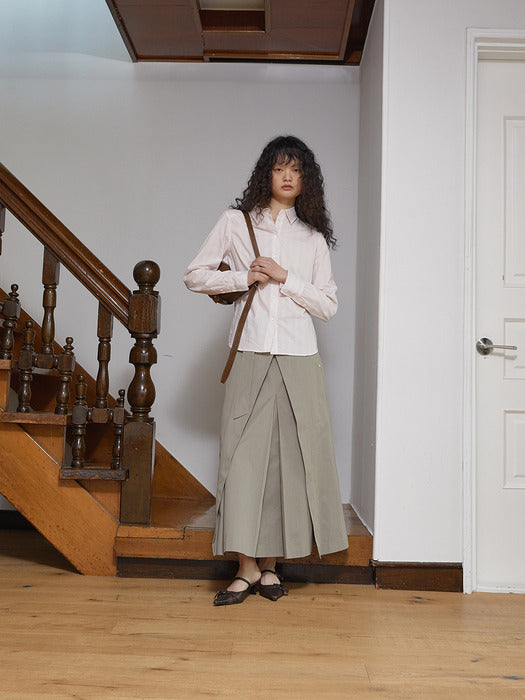 CUFFS BUTTON POINT STRIPE SHIRT IN LIGHT PINK