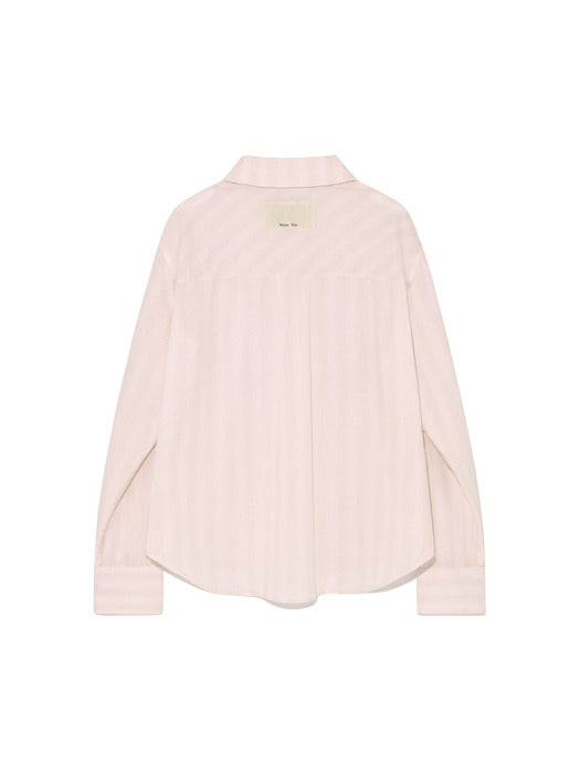CUFFS BUTTON POINT STRIPE SHIRT IN LIGHT PINK