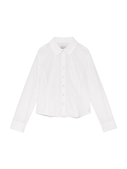 BACK BUTTON POINT SHIRT IN WHITE
