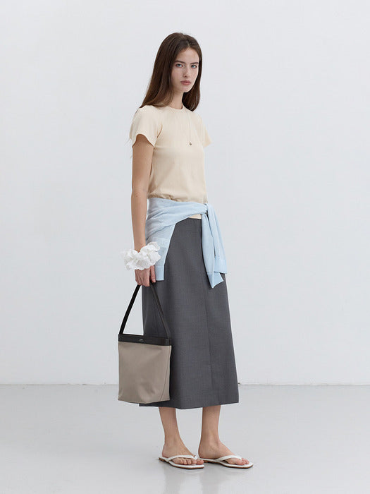 [dunst] CANVAS LEATHER SHOULDER BAG BEIGE BROWN_UDBA5E214I1