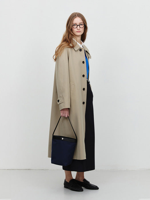 [dunst] CANVAS LEATHER SHOULDER BAG NAVY BLACK_UDBA5E214N3