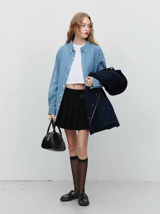 [dunst] MINI PLEATS SKIRT BLACK_UDSK5A208BK