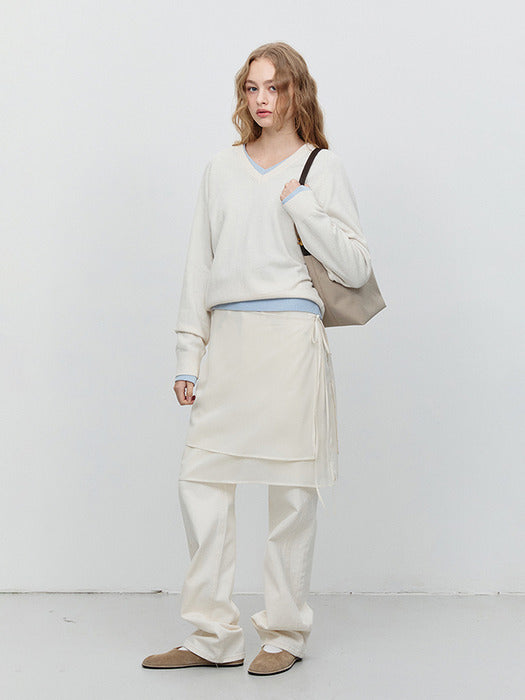 [dunst] SHEER LAYERING SKIRT CREAM BEIGE_UDSK5A201CR