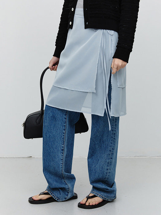 Dunst Sheer Layering Skirt Soft Blue