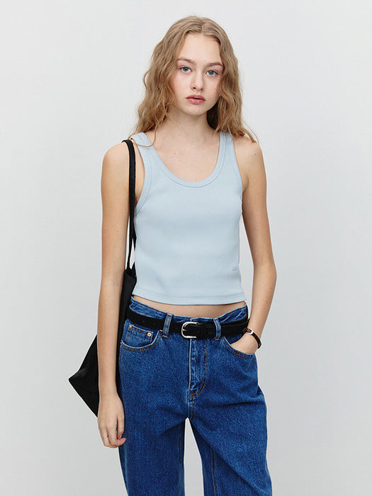 [dunst] CROPPED SLEEVELESS TOP SOFT BLUE_UDTS5A208B1