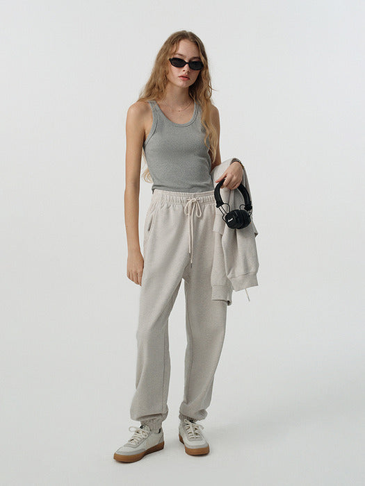 [dunst] CROPPED SLEEVELESS TOP MELANGE GREY_UDTS5A208G2