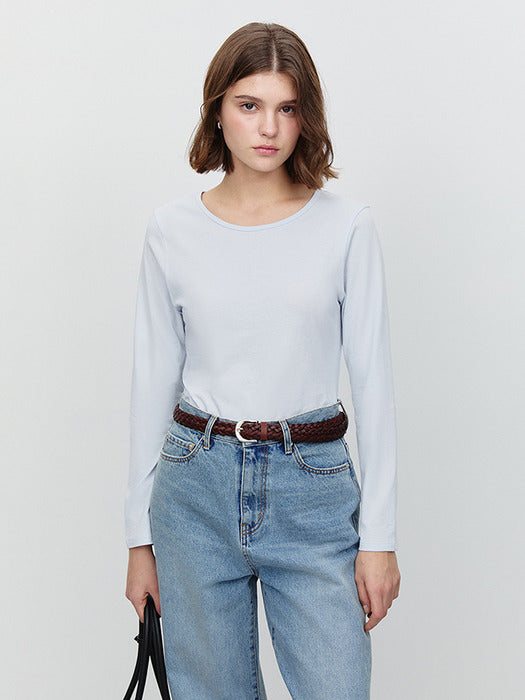Dunst Essential Soft Long Sleeve T-Shirt Light Blue