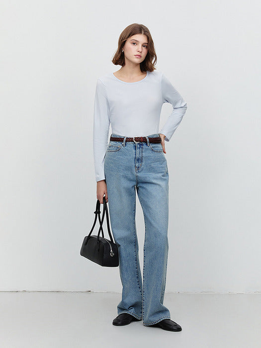 Dunst Essential Soft Long Sleeve T-Shirt Light Blue