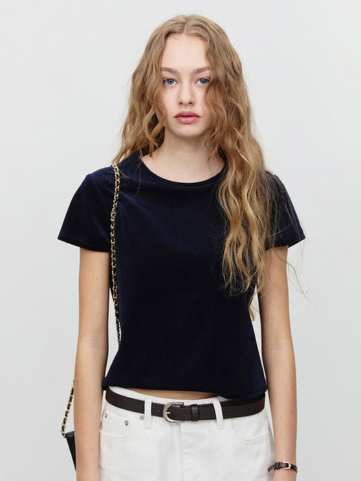 Dunst Velour T-Shirt Navy