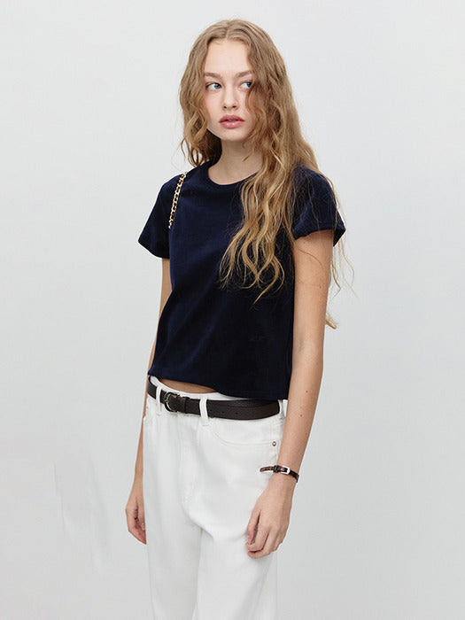 Dunst Velour T-Shirt Navy