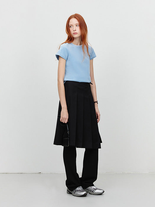 Dunst Velour T-Shirt Soft Blue