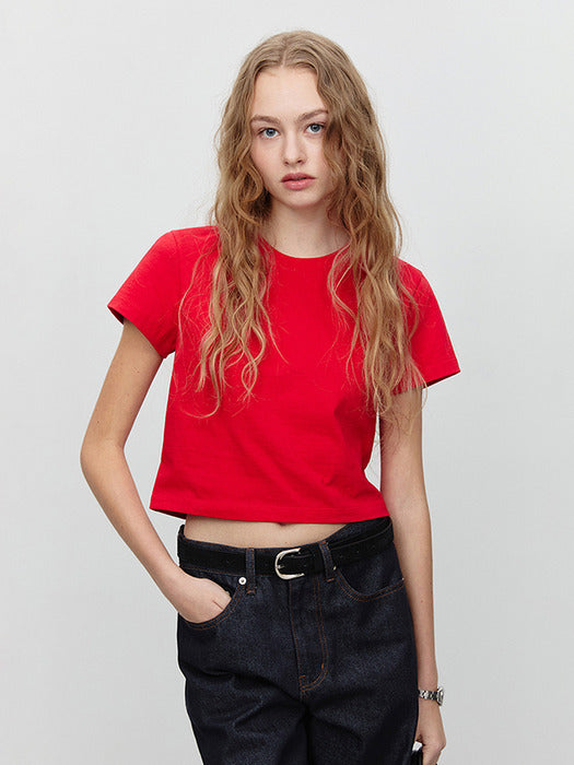 Dunst Cropped T-Shirt Red