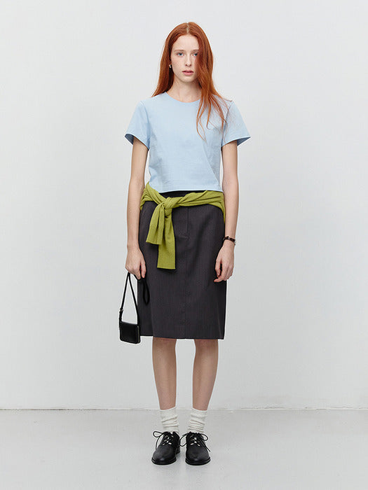 Dunst Cropped T-Shirt Light Blue