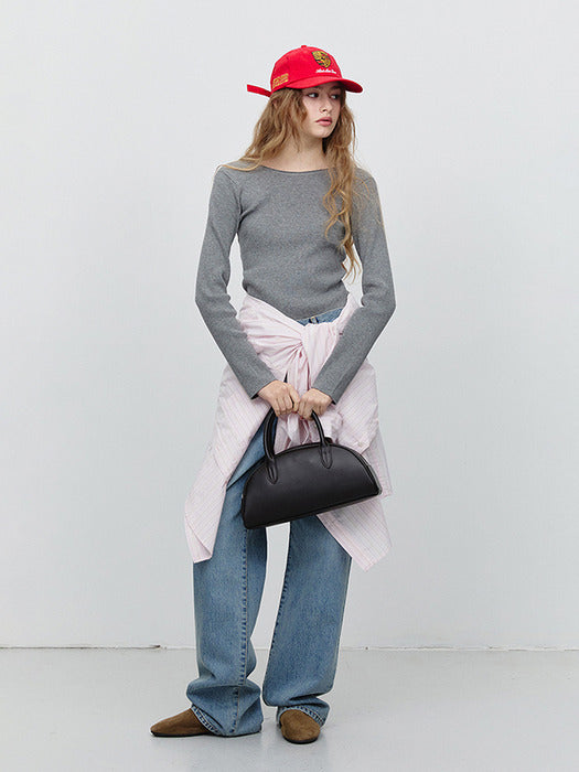 [dunst] 2-WAY SCOOP BACK KNIT TOP MELANGE GREY_UDSW5A203G2