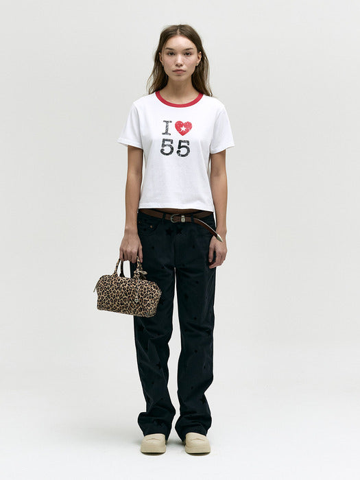 SOFT BOWLING BAG_cream leopard suede