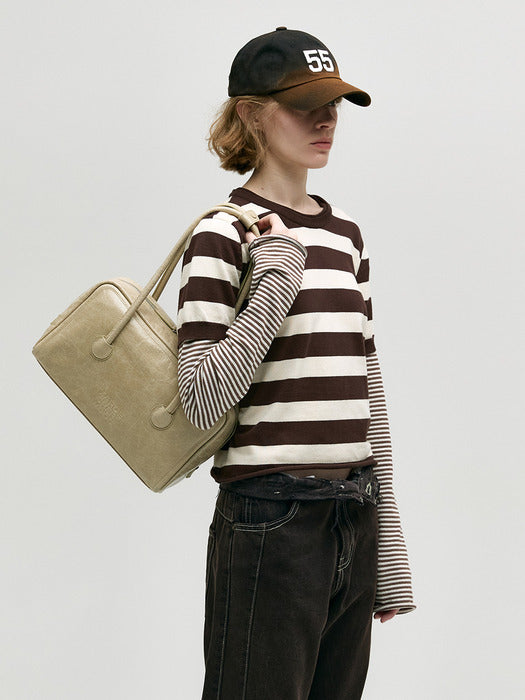 SOFT BOSTON_khaki beige pull-up crinkle