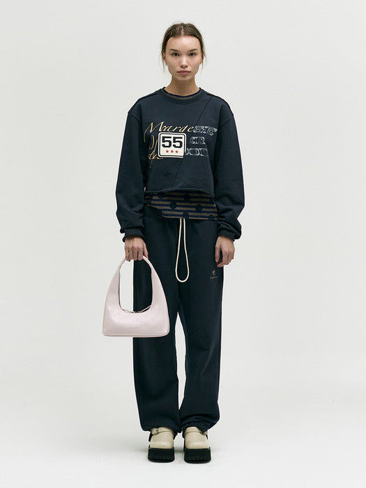 HOBO SHOULDER_pale pink glossy plain