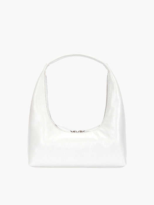 HOBO SHOULDER_off white glossy plain