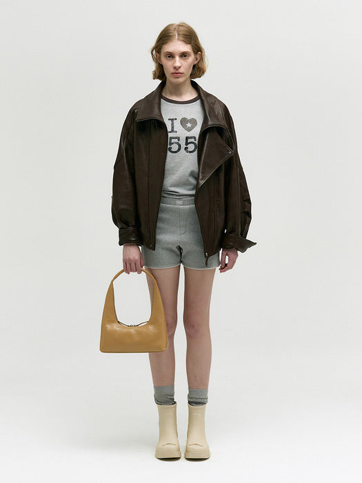 HOBO SHOULDER_beige crinkle