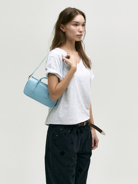 ZIPPER SMALL_dream blue glossy plain